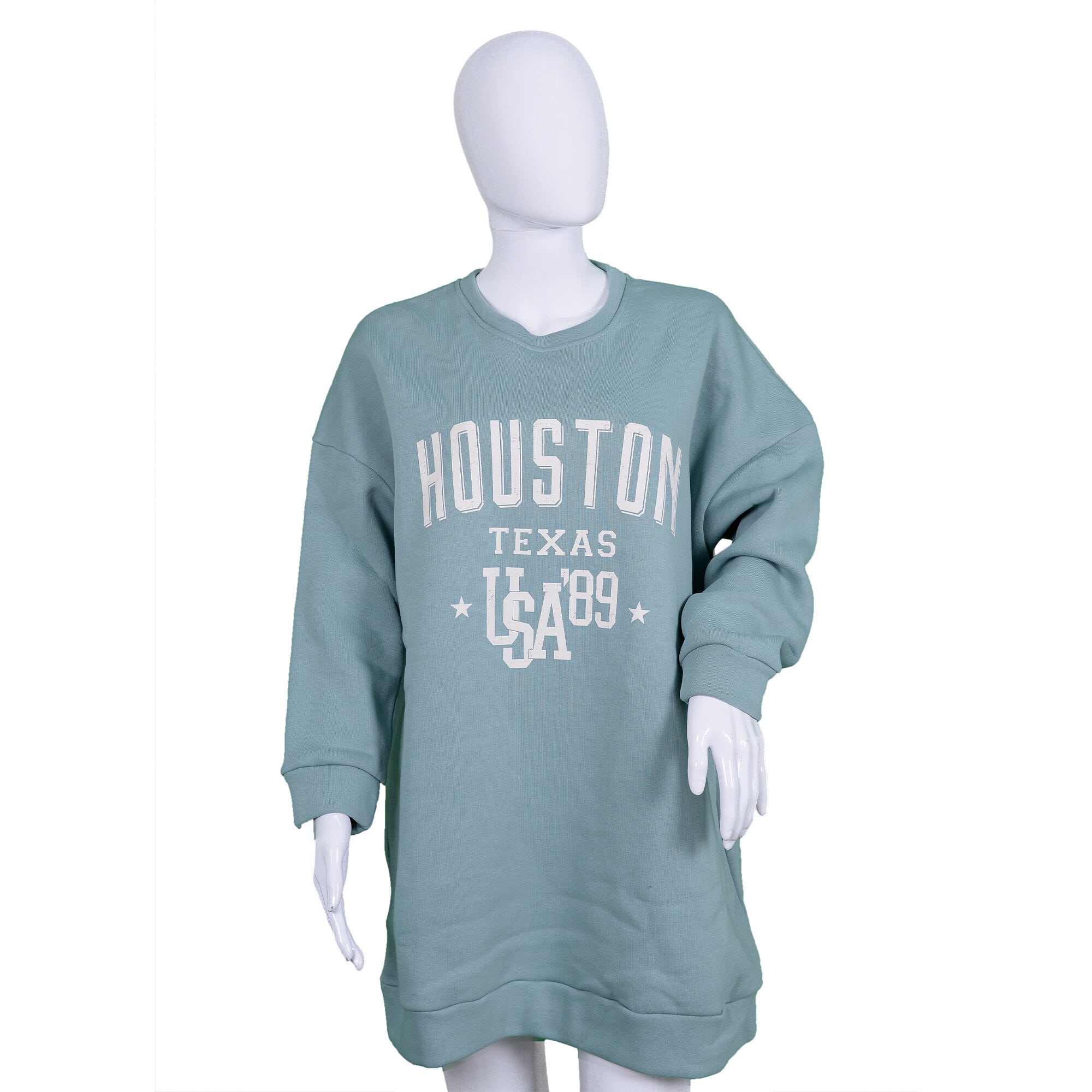 Printed Long Sleeves Sweatshirt with Crew Neck
