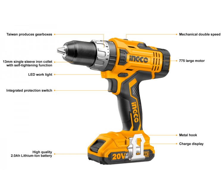 Ingco tools lithium-ion impact drill