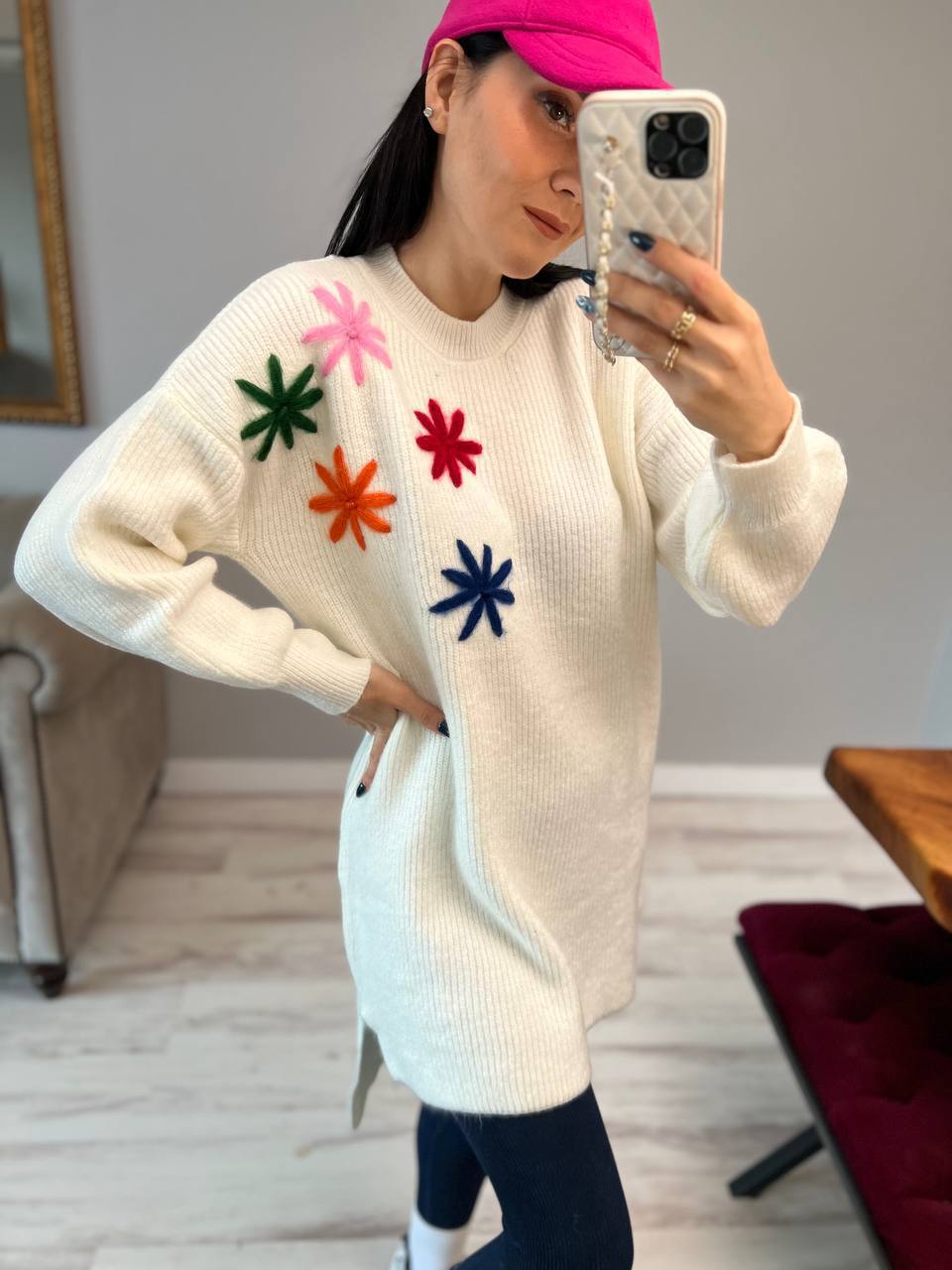 Women's Sweater with flower design
