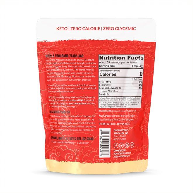 Monk fruit sweetener with erythritol