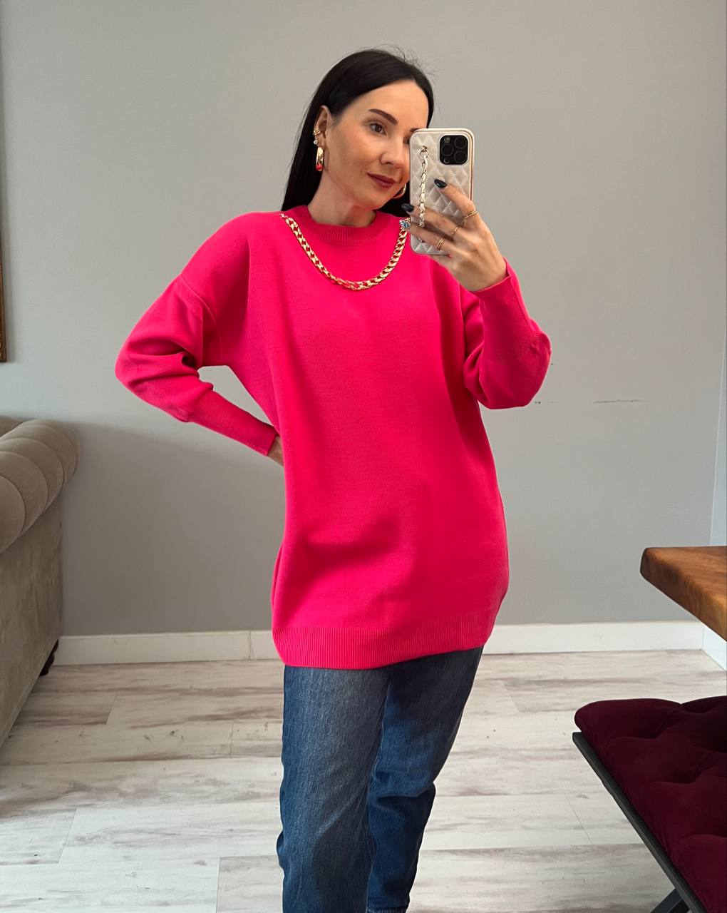 Women's Sweater with Chain