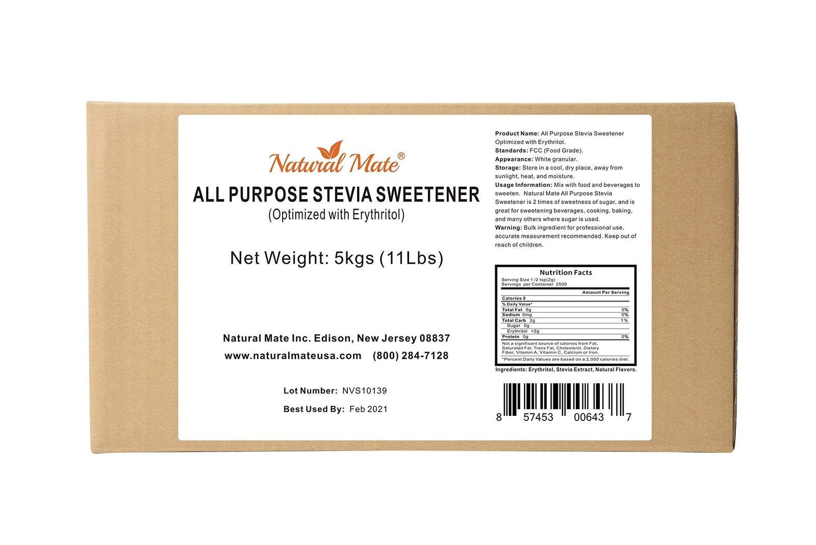 Natural mate stevia sweetener