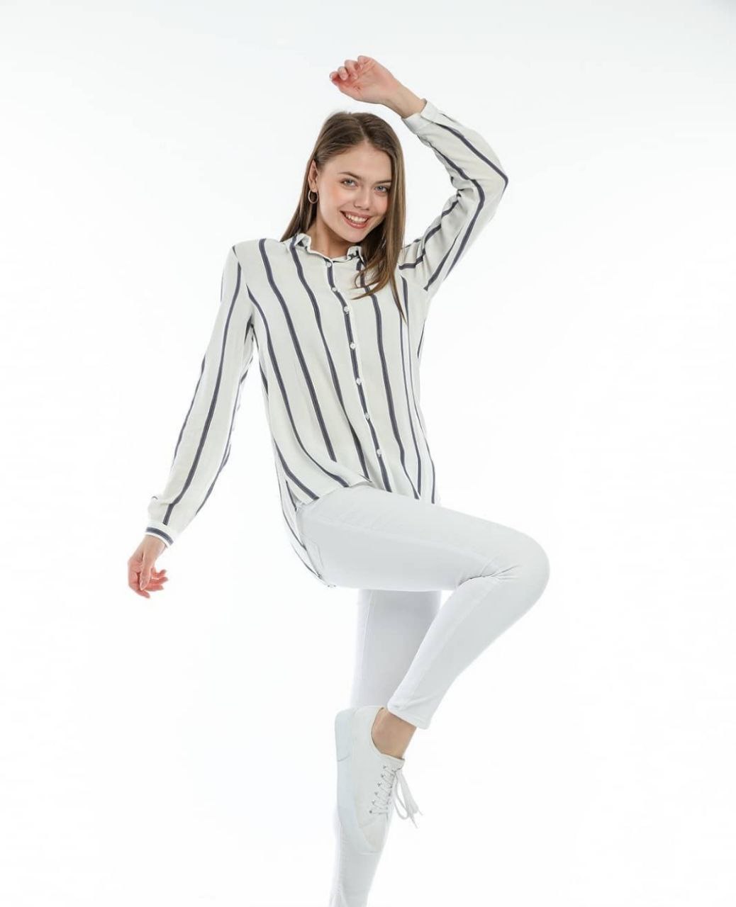 women's Long Sleeve Striped Shirt
