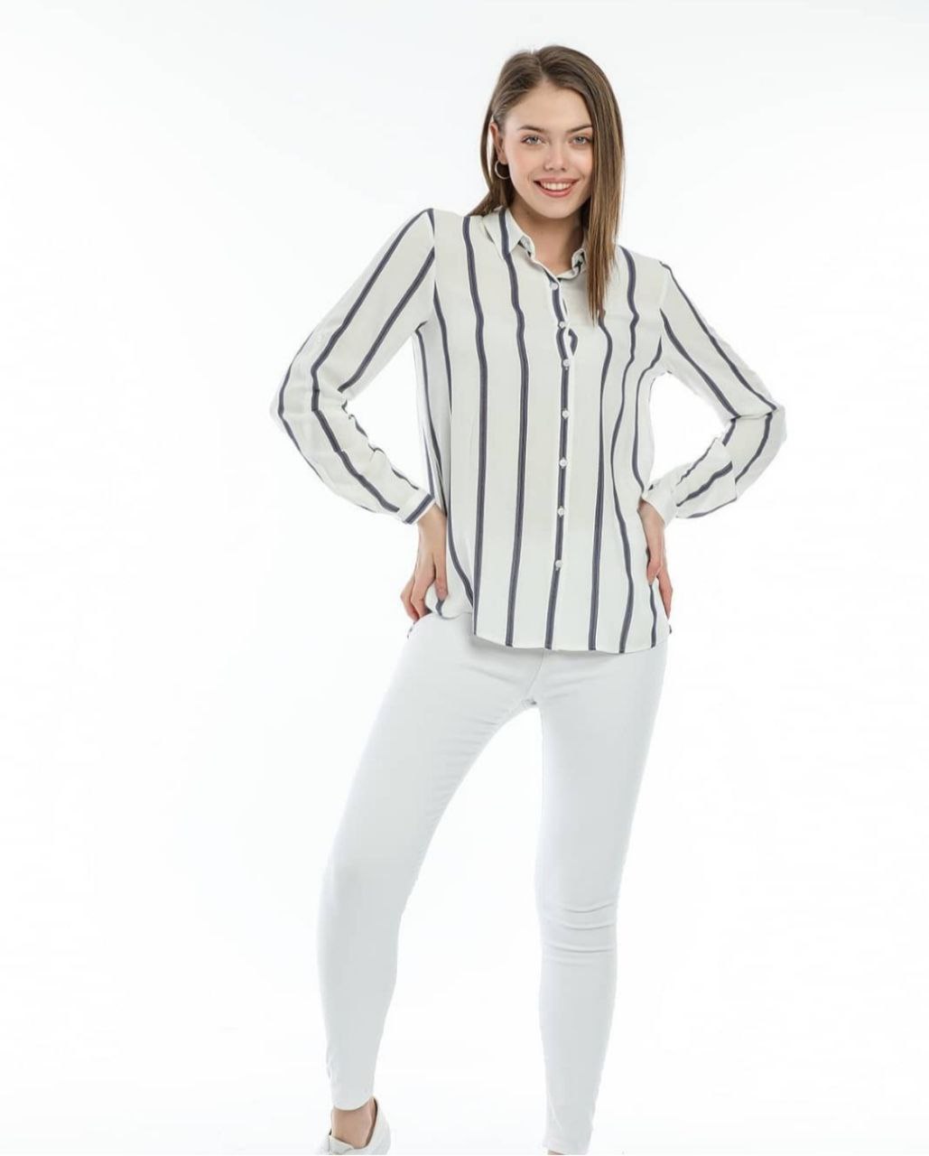 women's Long Sleeve Striped Shirt