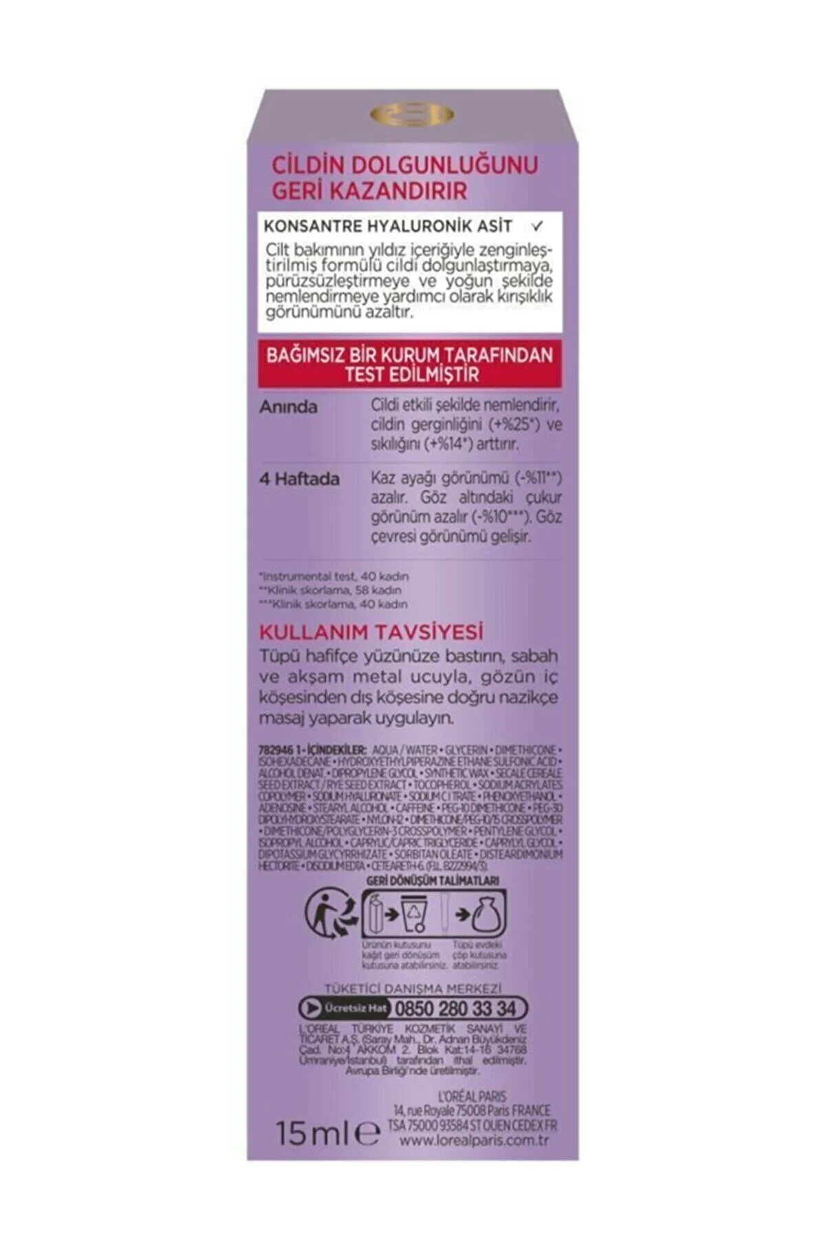 Loreal Paris Revitalift Filler Eye Cream For Face
