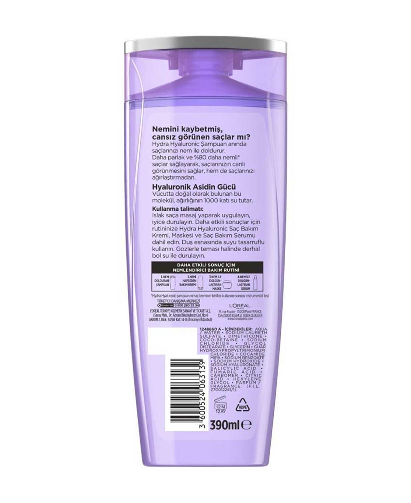 Hydra Hyaluronic Shampoo with Hyaluronic Acid 390ml