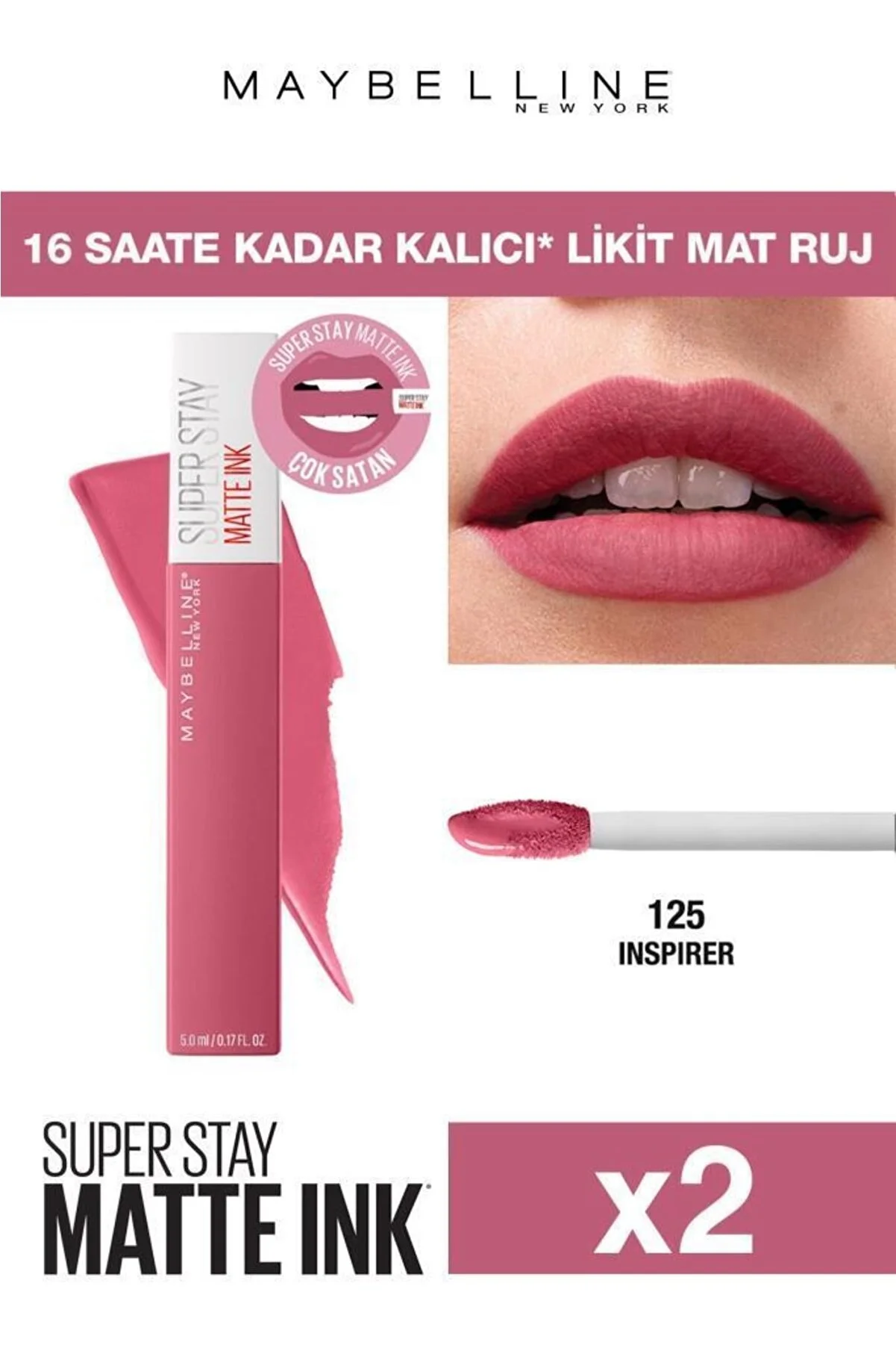 Maybelline New York Super Matte Liquid Lipstick 125 inspirer