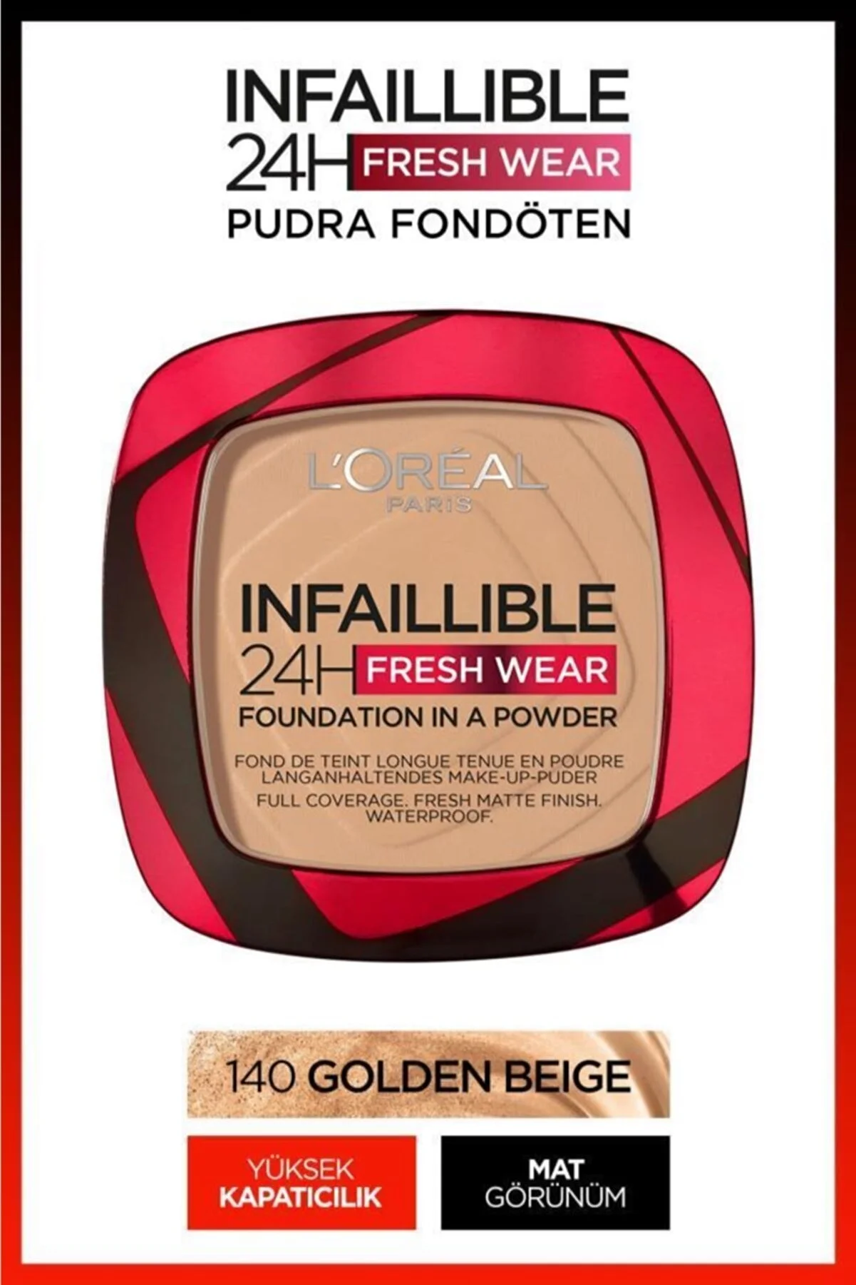 Loreal Paris Infaillible 24h Powder Foundation 140 Golden Beige
