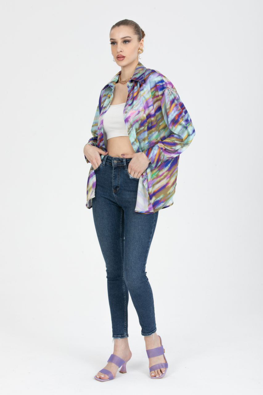 Women's Colourful Satin Shirt