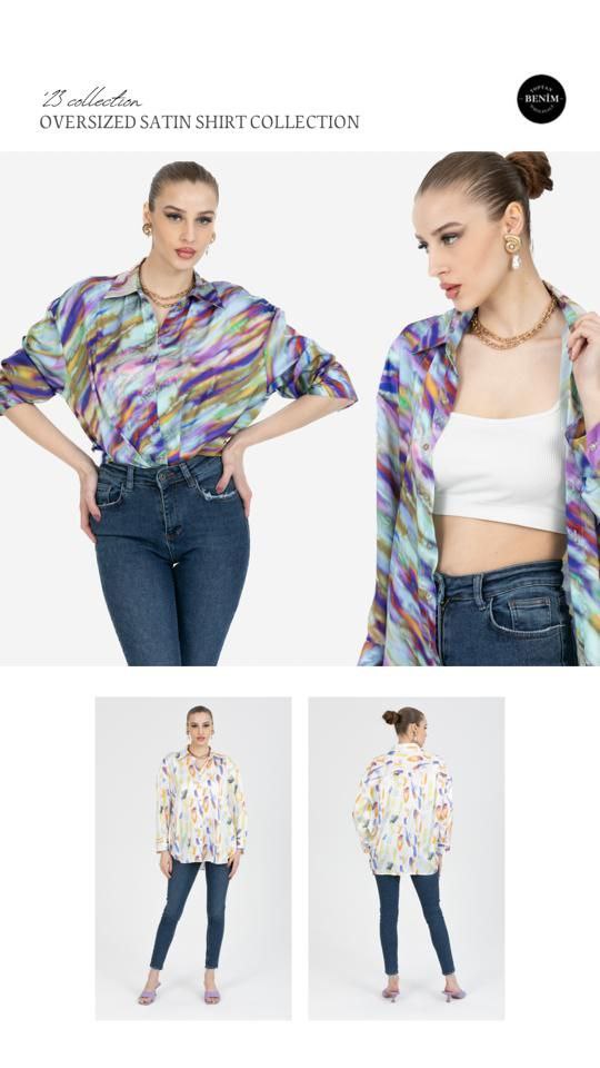 Women's Colourful Satin Shirt