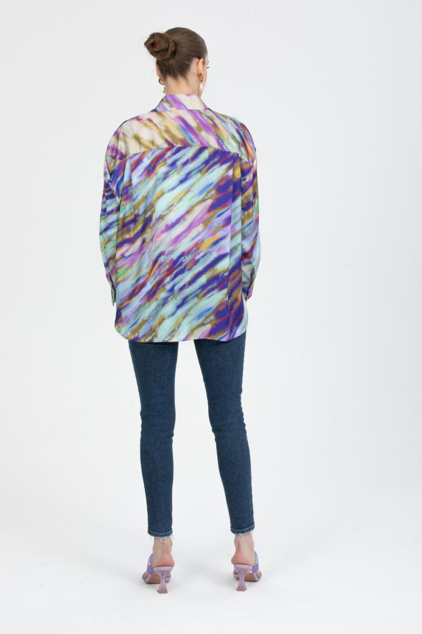Women's Colourful Satin Shirt