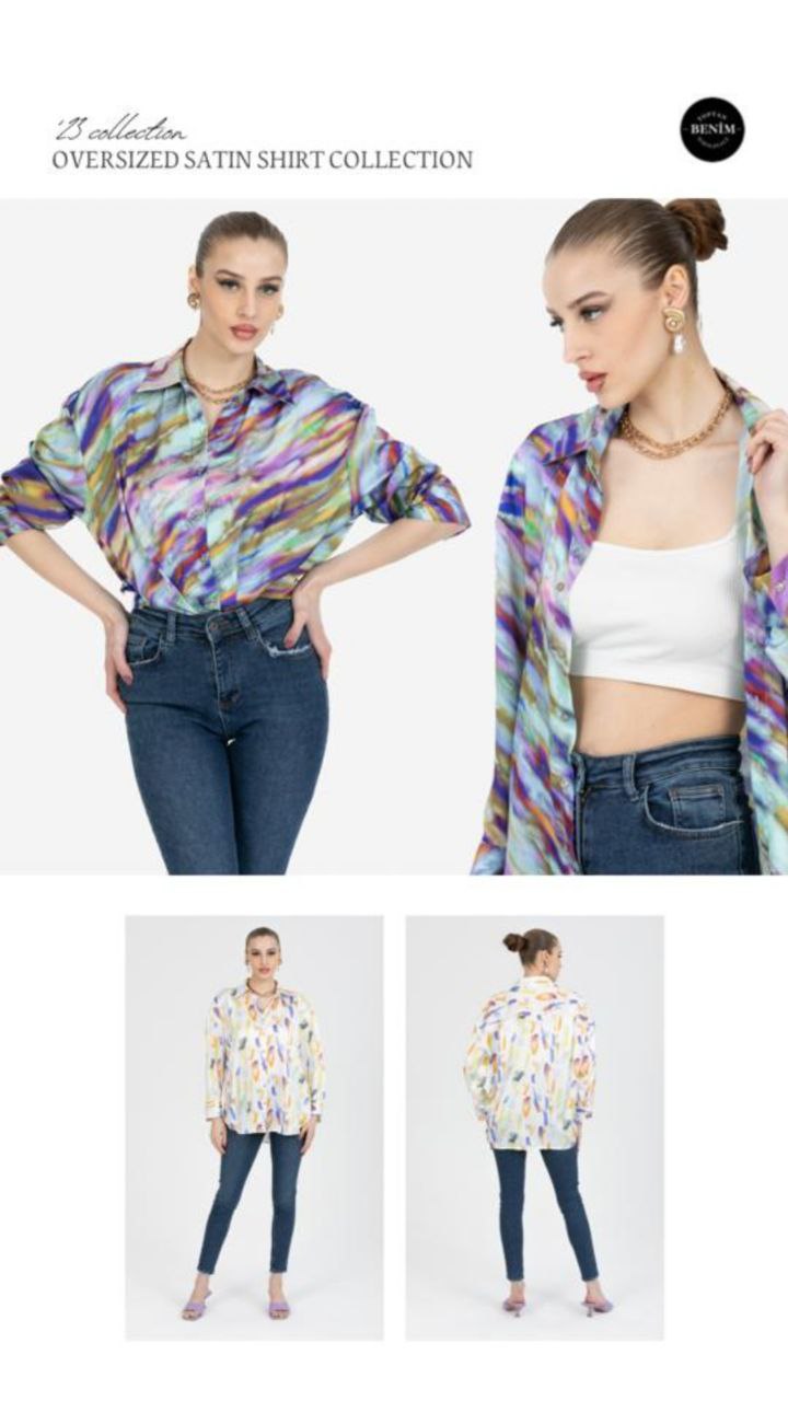 Women's Colourful Satin Shirt