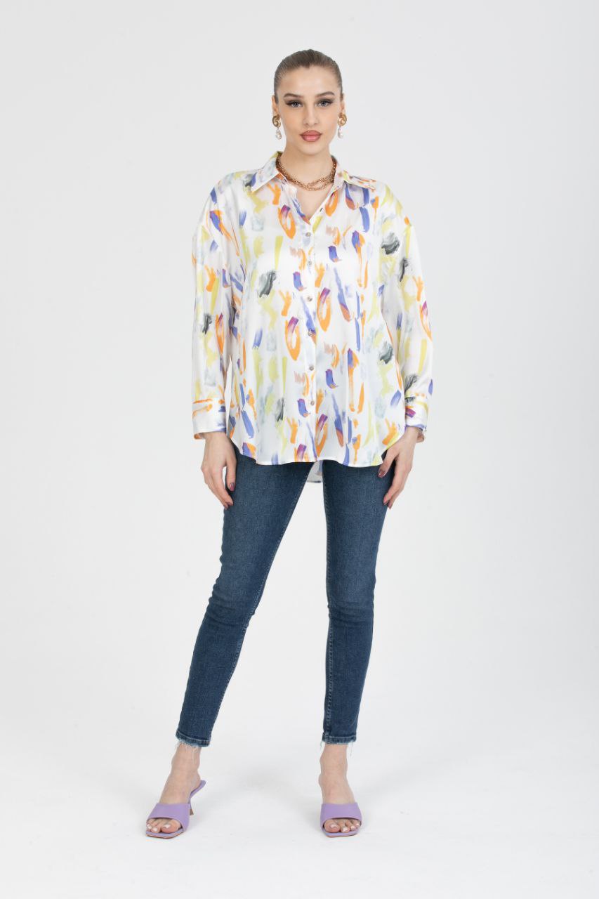 Women's Colourful Satin Shirt