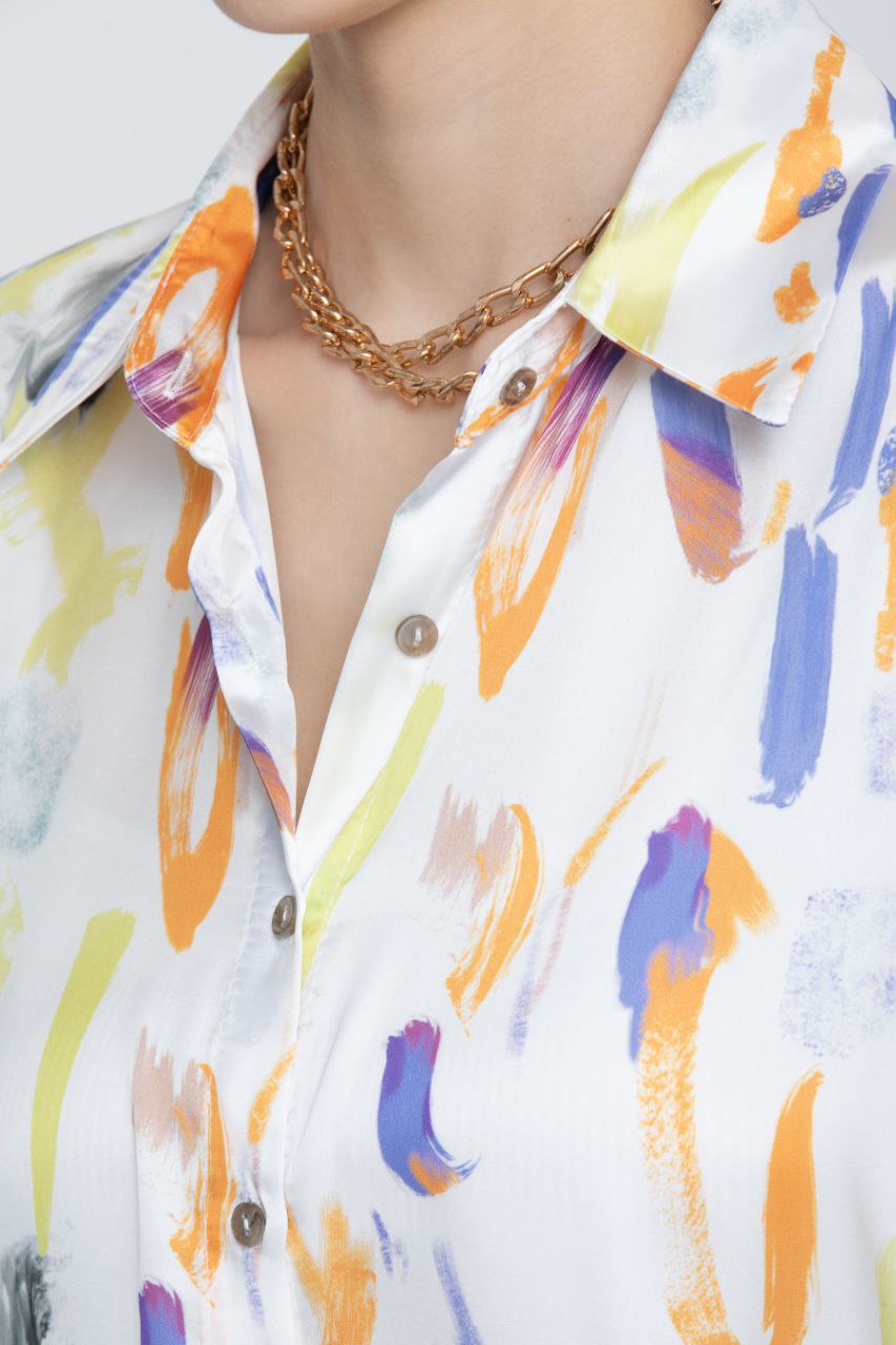 Women's Colourful Satin Shirt