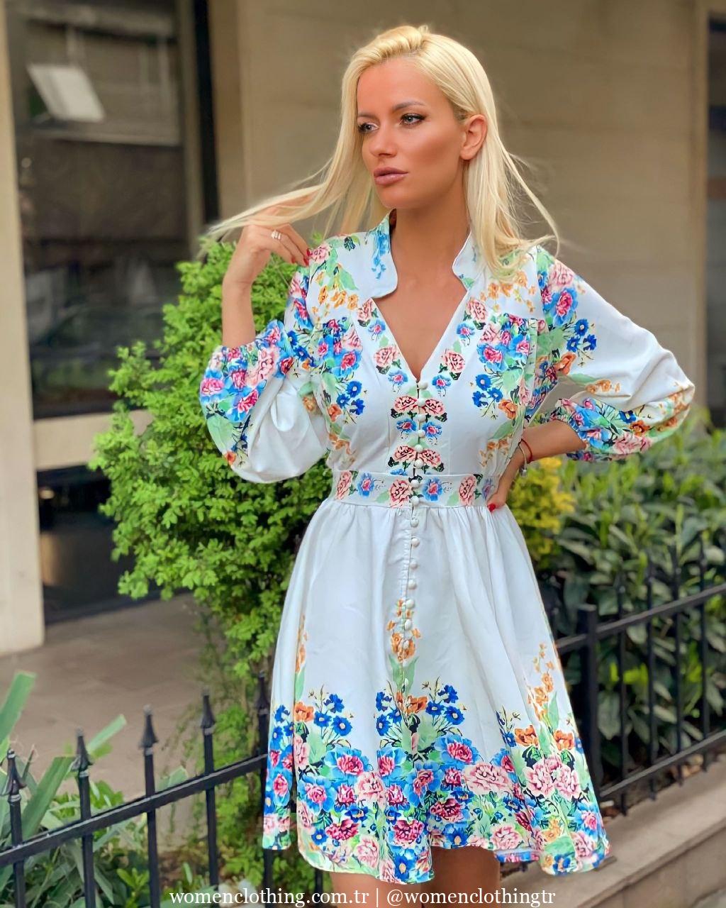 Women Floral Vintage Dress