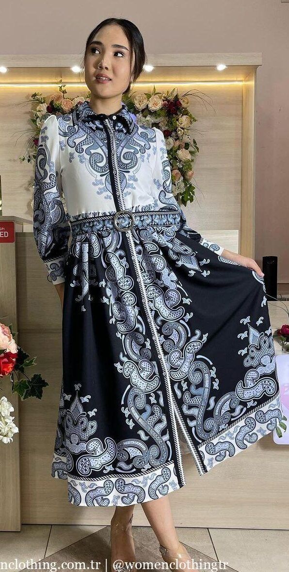 Atlas Fabric Belt Detailed Dress