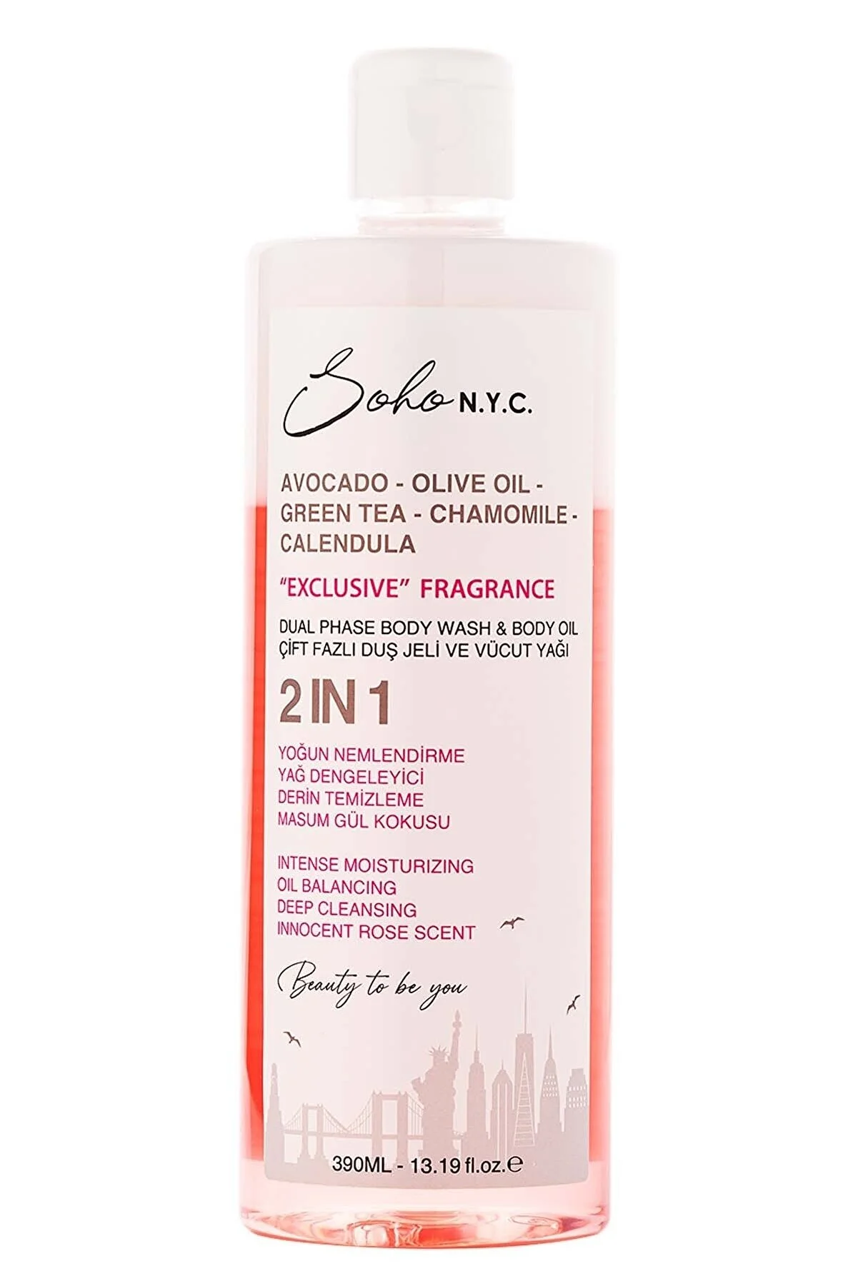 Soho N.Y.C. Vegan Double Phase Shower Gel And Body Oil With Intense Moisturizer
