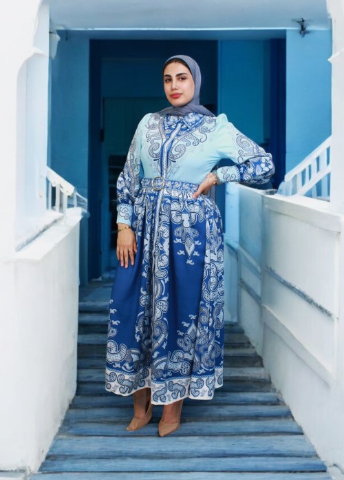 Atlas Fabric Belt Detailed Dress