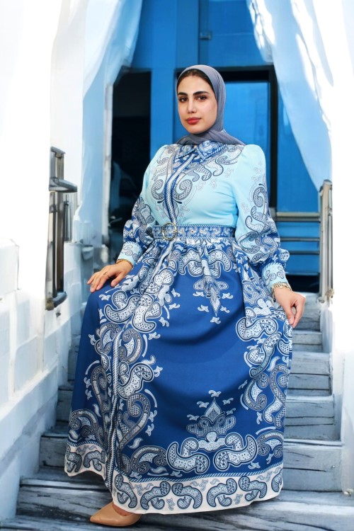 Atlas Fabric Belt Detailed Dress
