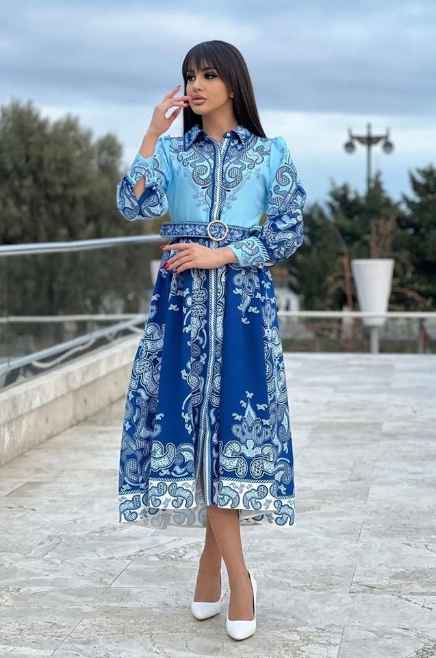 Atlas Fabric Belt Detailed Dress