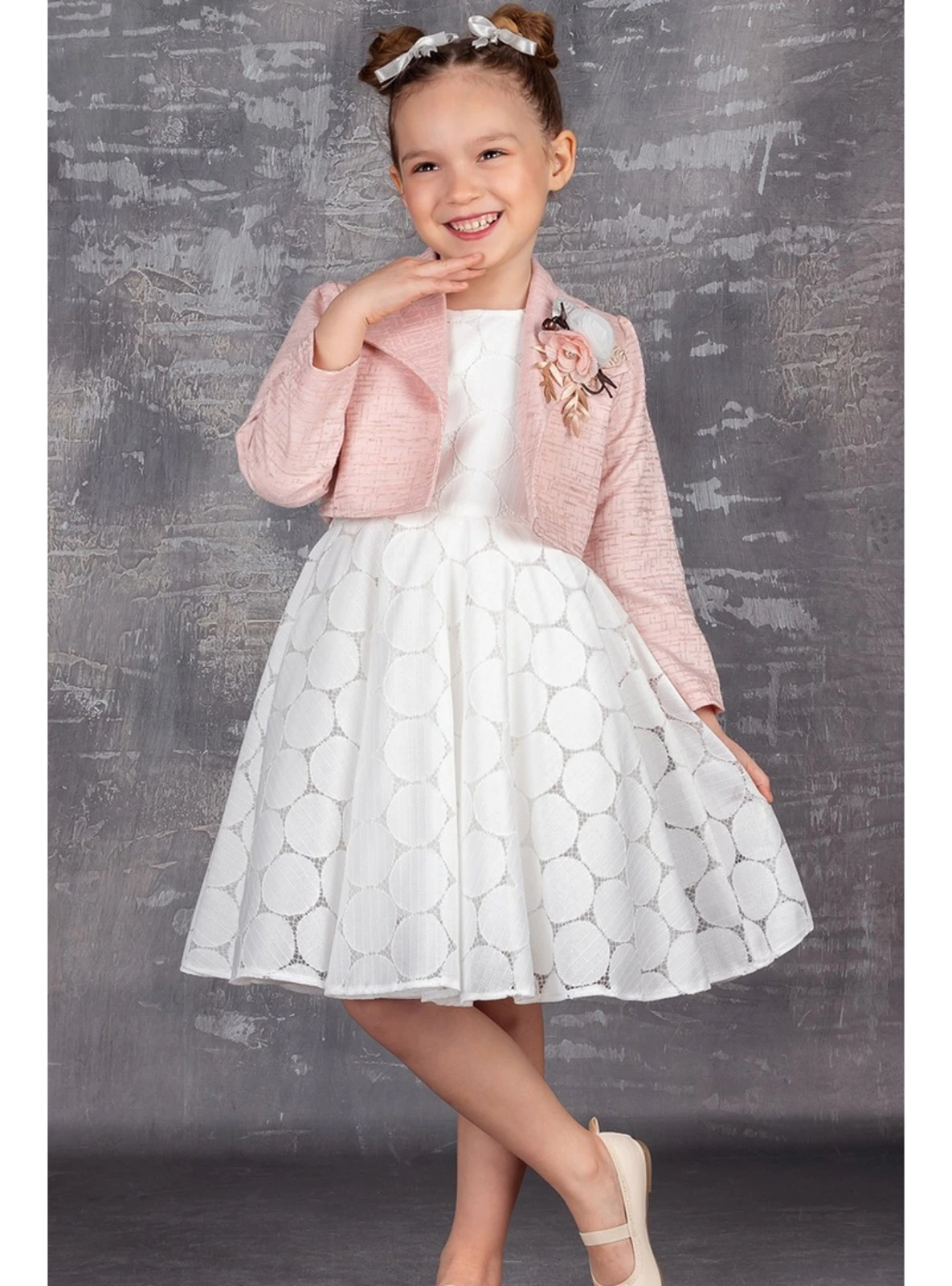 Girl's Dress With Bolero Points