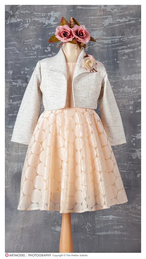 Girl's Dress With Bolero Points