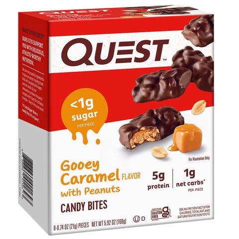 Quest Gooey Caramel Flavor with Peanuts Candy Bites