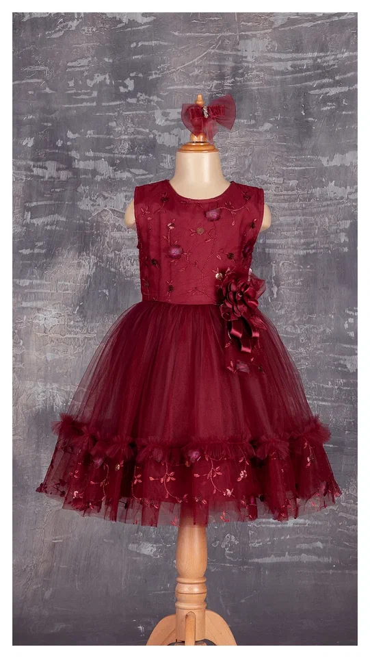 Floral Lace Girl Evening Dress