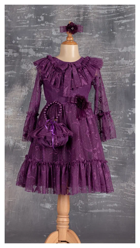 Girl Child Evening Dress with Lace