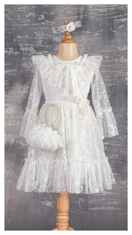 Girl Child Evening Dress with Lace