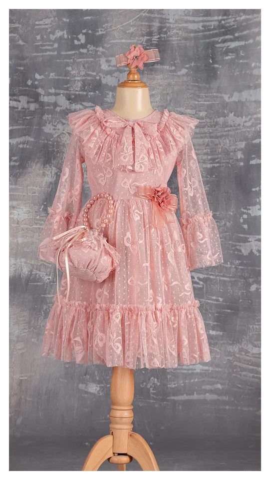 Girl Child Evening Dress with Lace