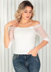 Summer shoulderless women T-shirt