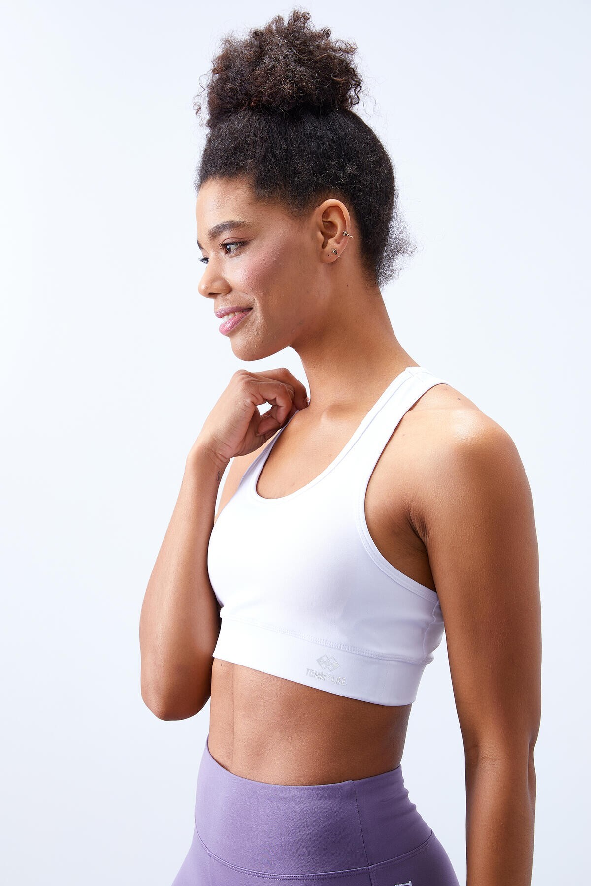 Women's Sports Bustier with Back Detailed Slim Fit U-Neck