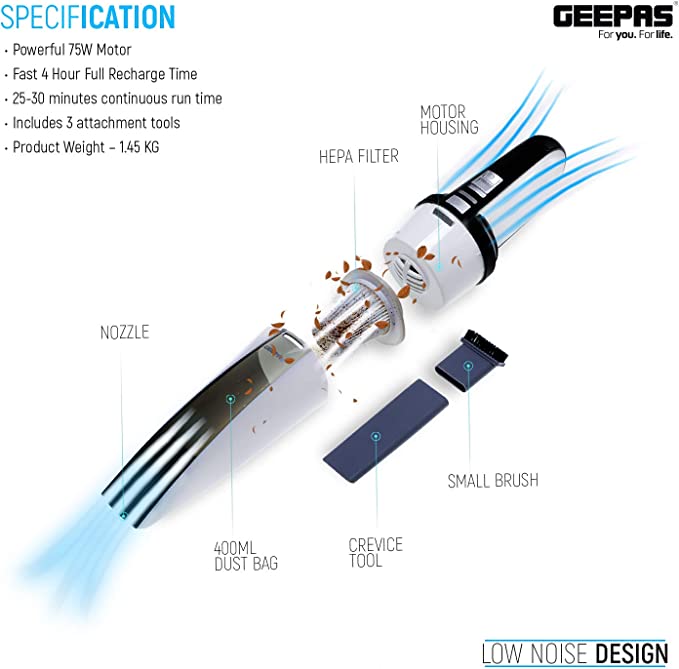 Geepas Cordless Handheld Vacuum Cleaner