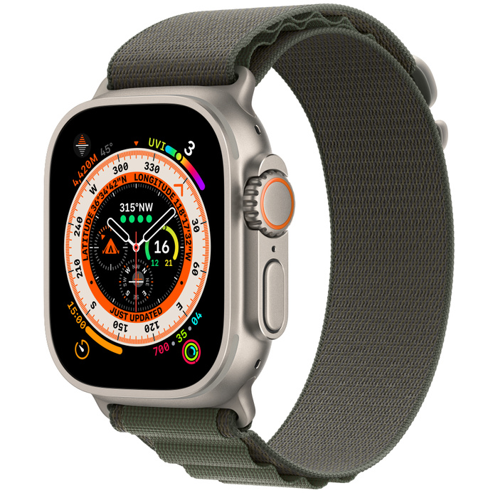 Apple Watch Ultra Titanium Case with Black Alpine Loop