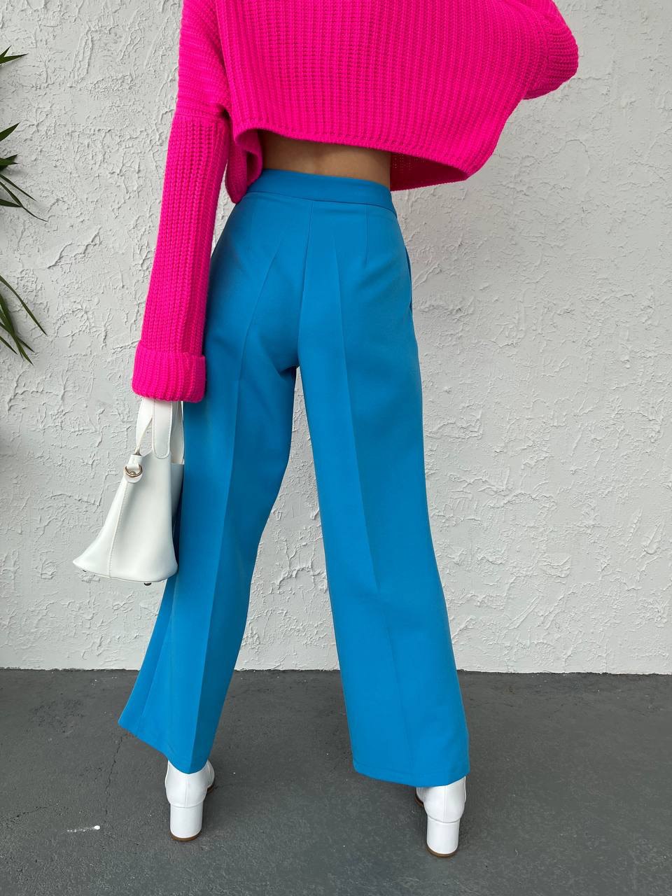 Women's Fabric Trousers Wide Leg