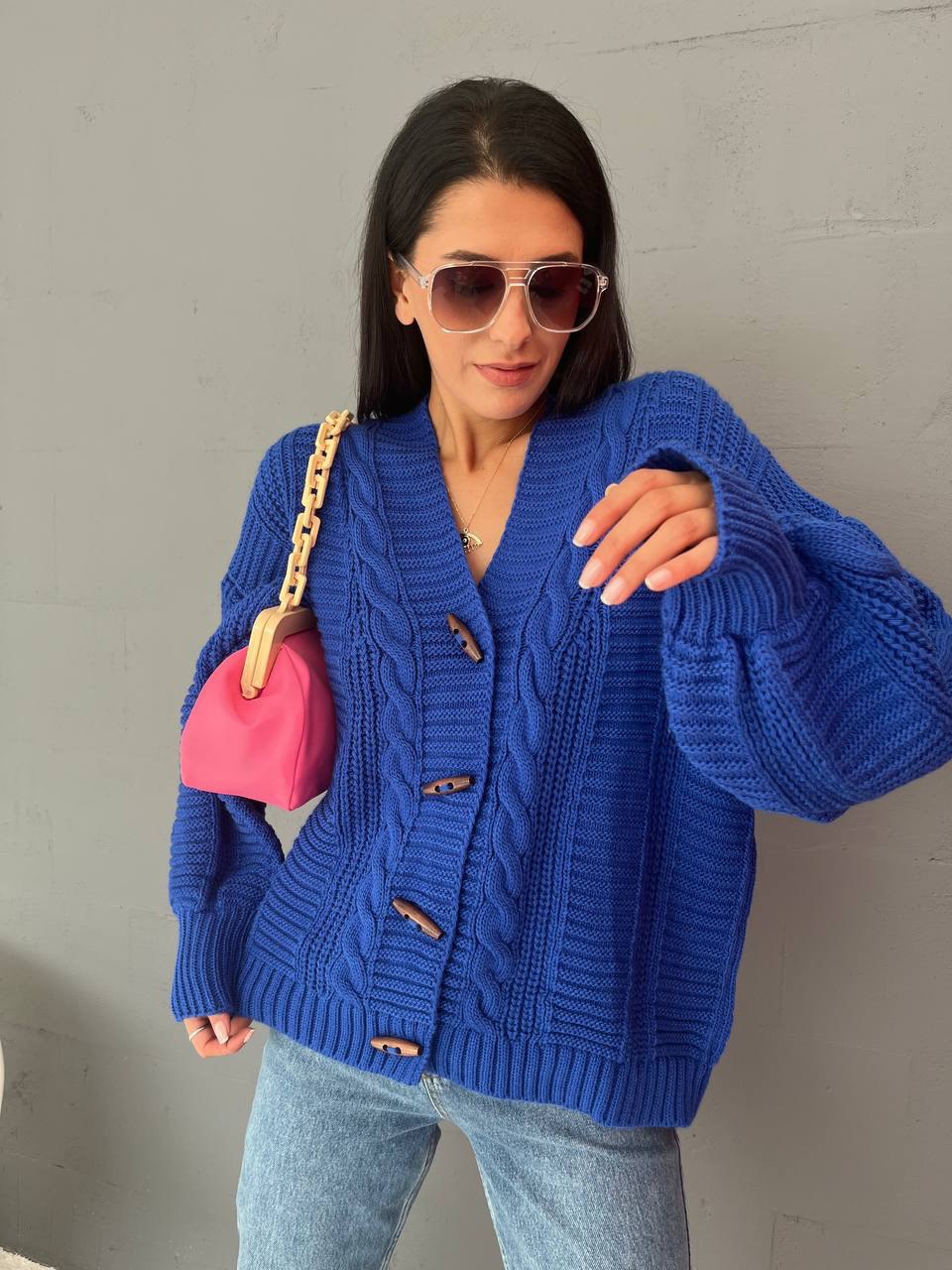 V-Neck Balloon Sleeve Women's Knitwear Cardigan