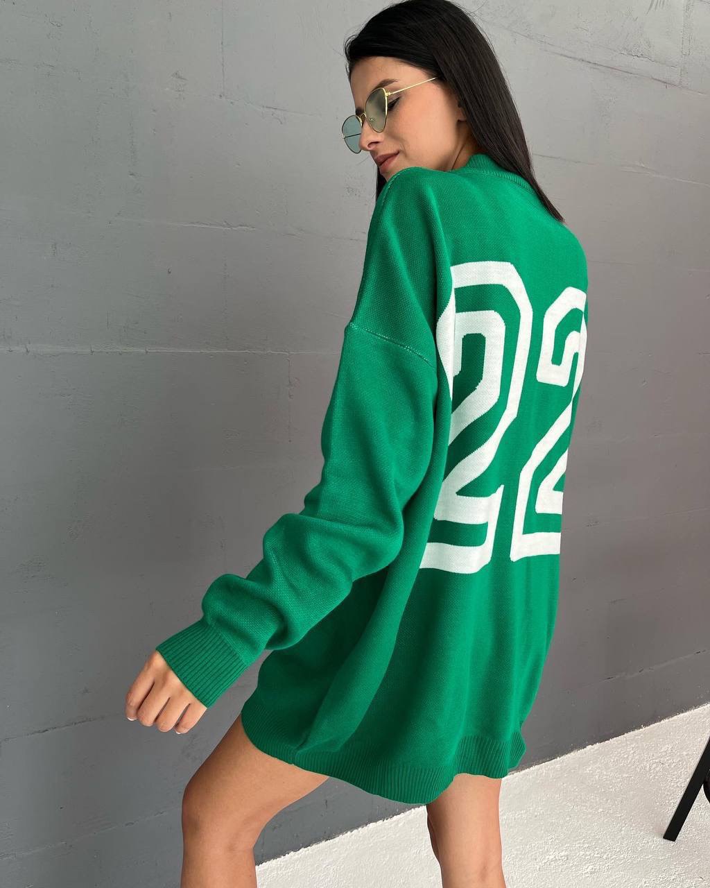 Crew Neck Printed Long Sleeve Oversize Women's Sweatshirt