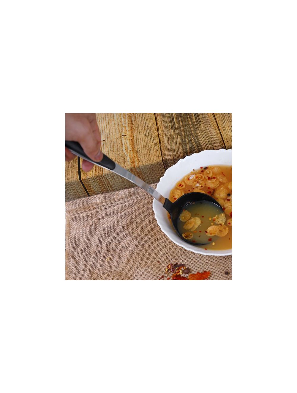 Royalford Nylon Soup Ladle with Stainless Steel Handle -RF1204