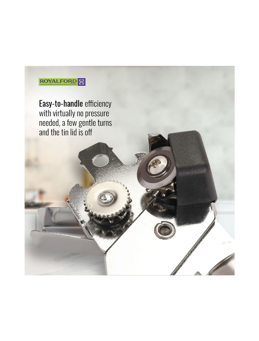 Royalford Stainless Steel Can Opener with Tube Handle -RF1184-O