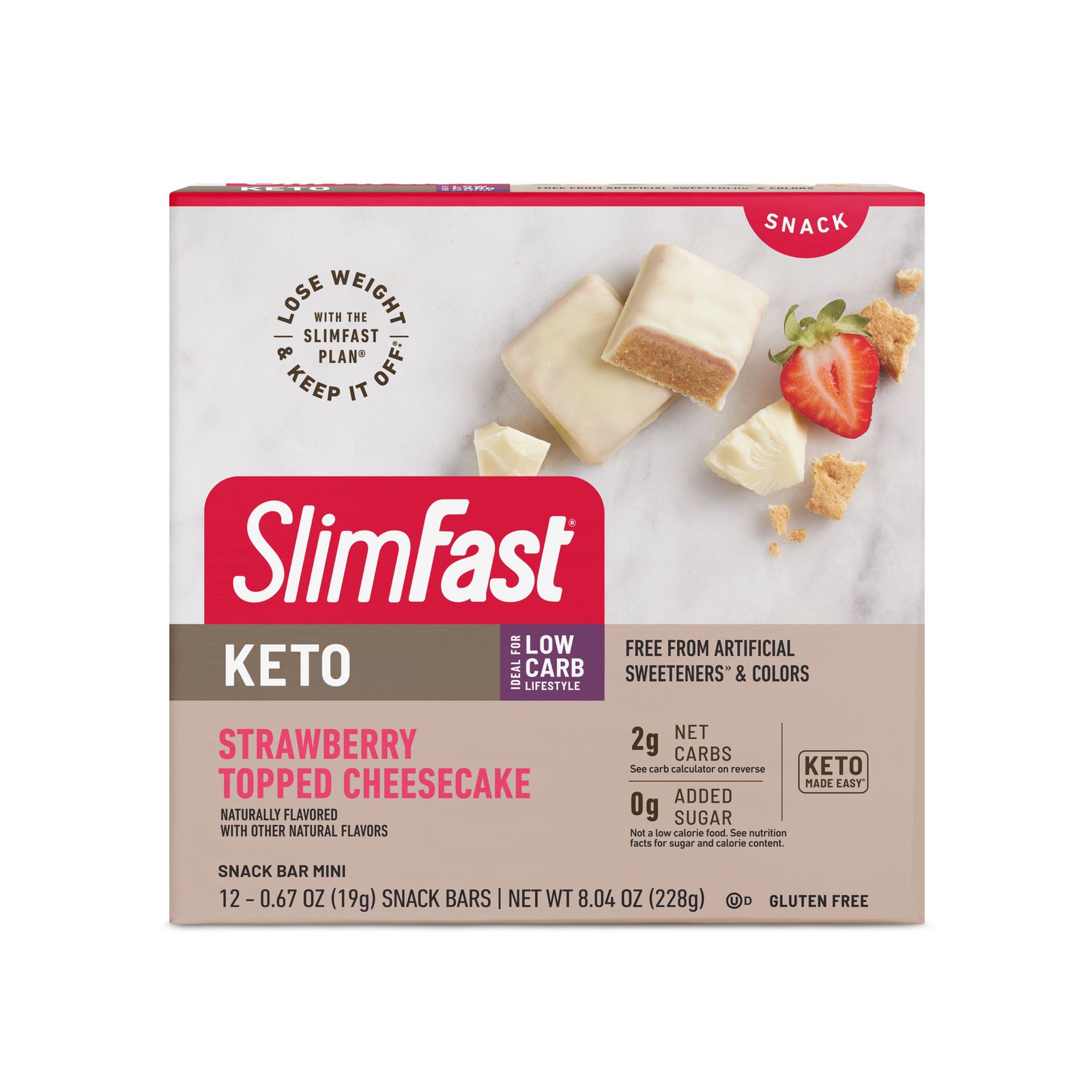 Slim Fast Strawberry Topped Cheesecake