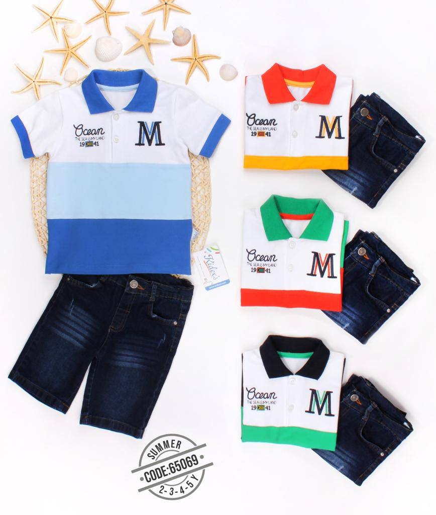 Baby Boy Clothes Set( T- Shirts + Jeans short )