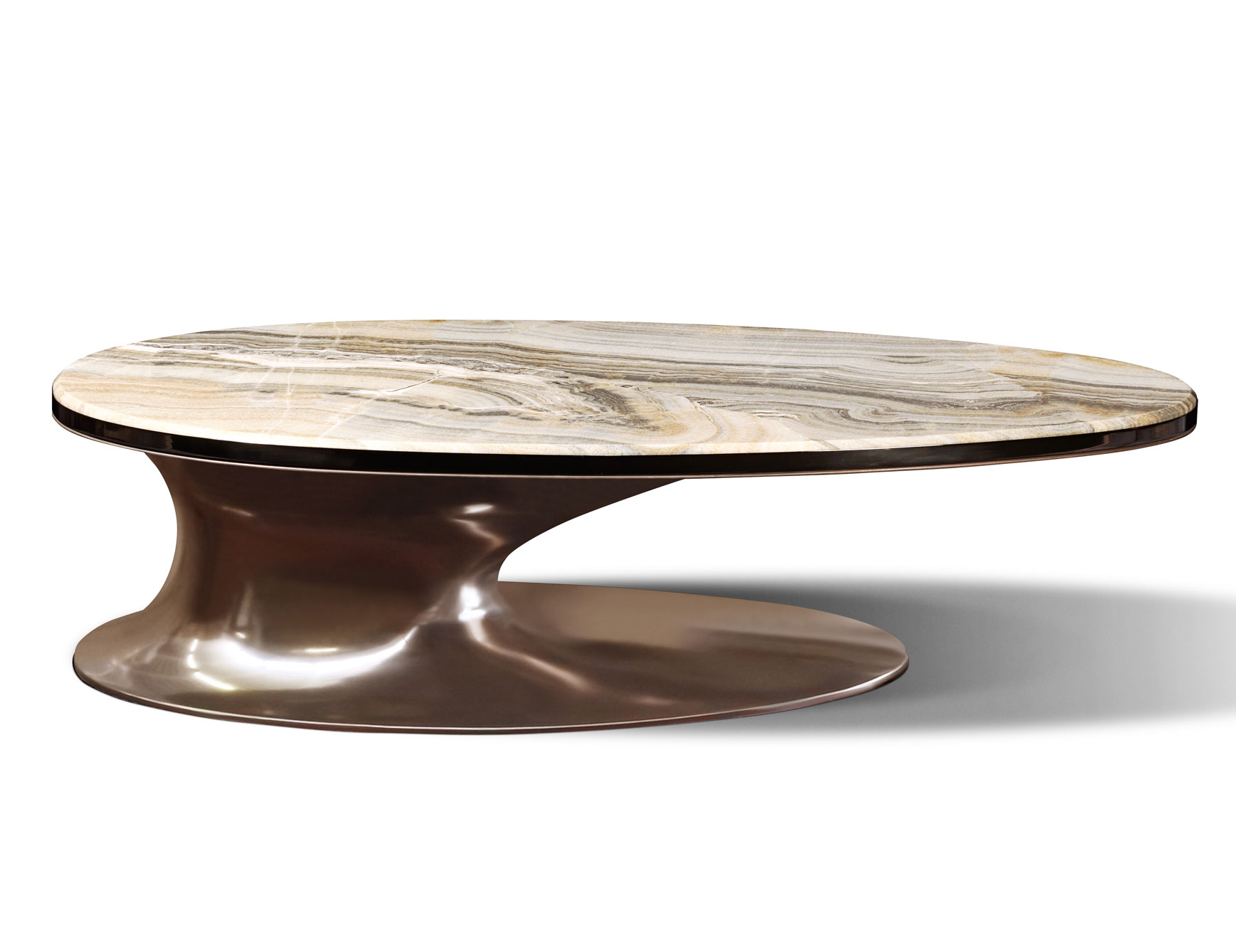 Marble Onyx and Metal Tables