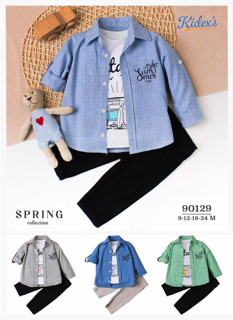 Baby Boy Clothes Set( Shirt+t-shirt + Jeans pants )