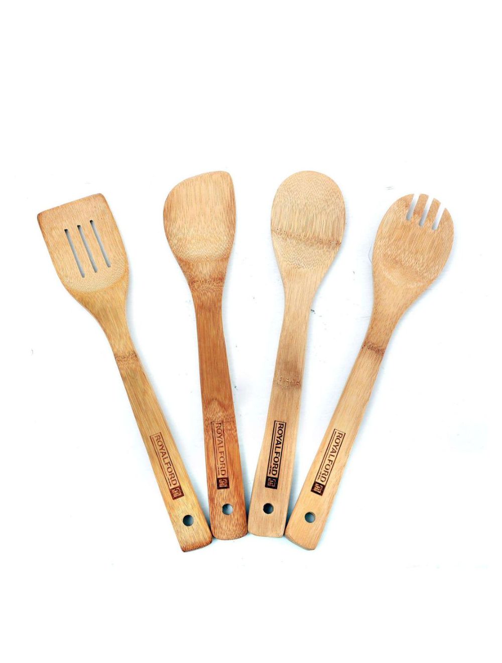 Royalford 4 Pcs Carbonized Bamboo Kitchen Tools- RF8687