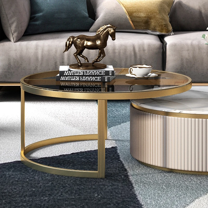 Modern living room furniture marble circular plate