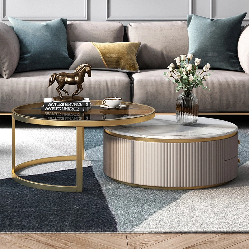 Modern living room furniture marble circular plate
