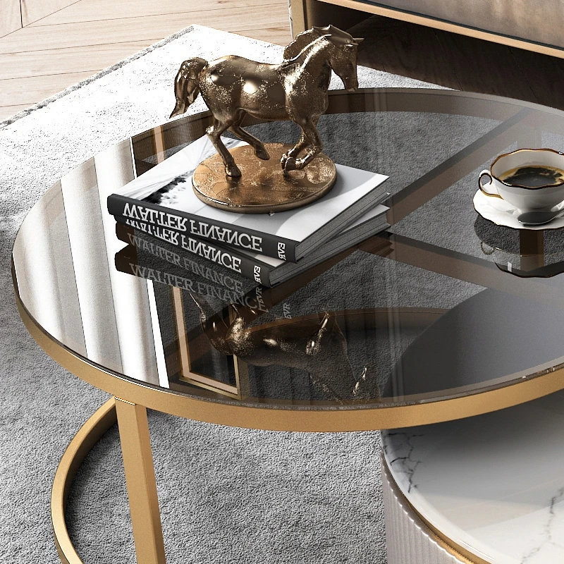 Modern living room furniture marble circular plate
