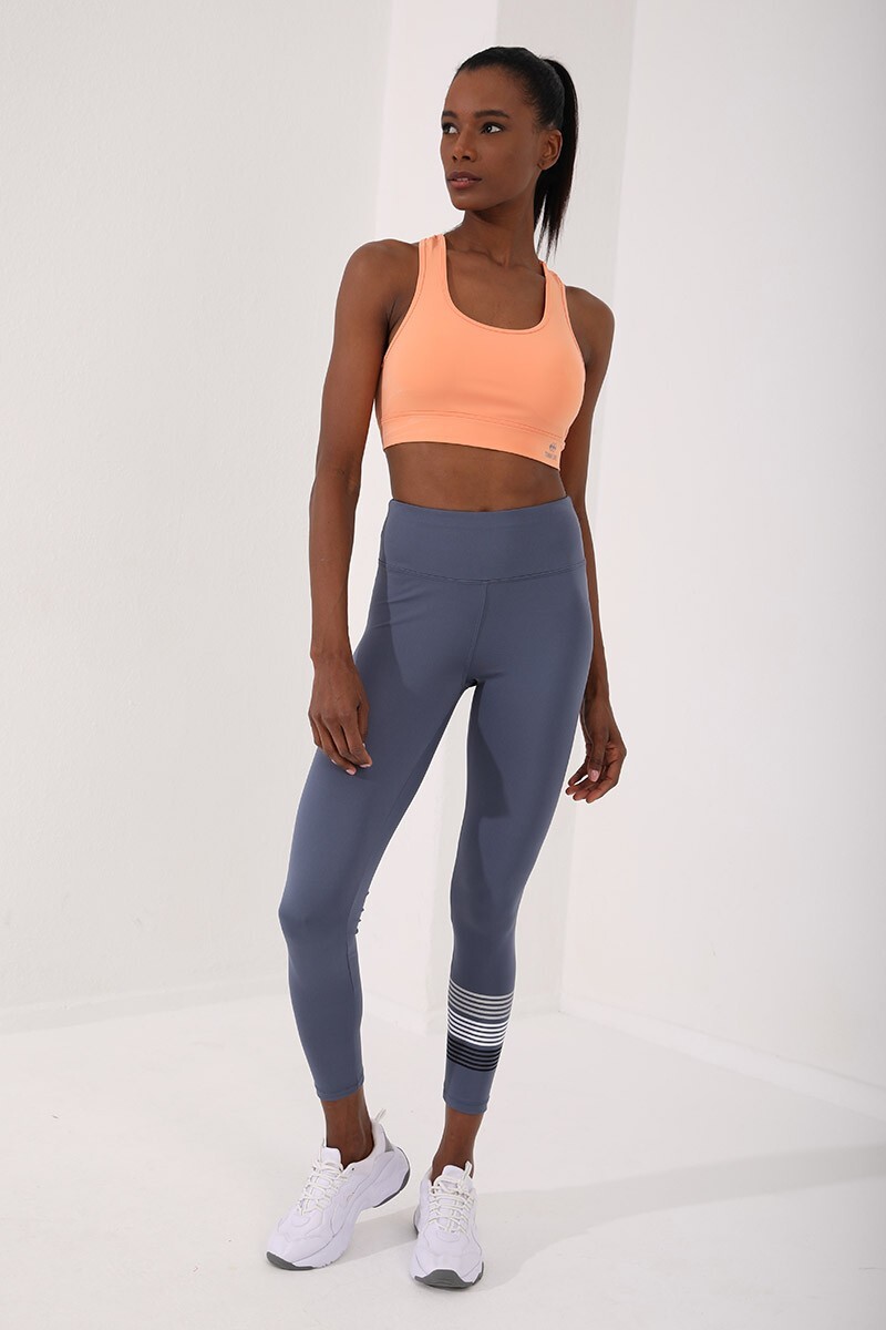 Women's Sports Bustier with Back Detailed Slim Fit U-Neck