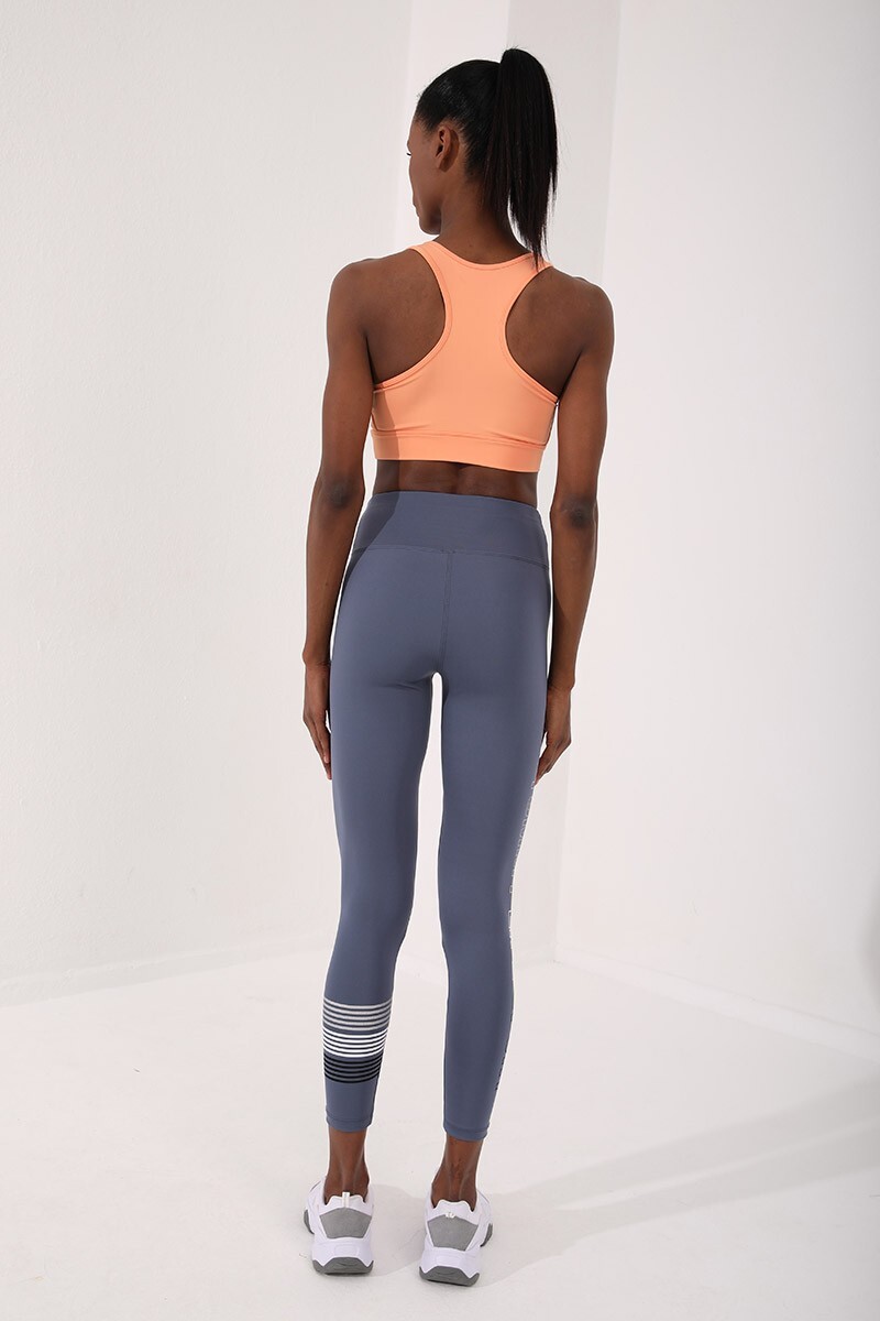 Women's Sports Bustier with Back Detailed Slim Fit U-Neck